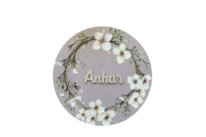 Ahşap İsimli Bebek Doğum & Oda Kapı Süsü